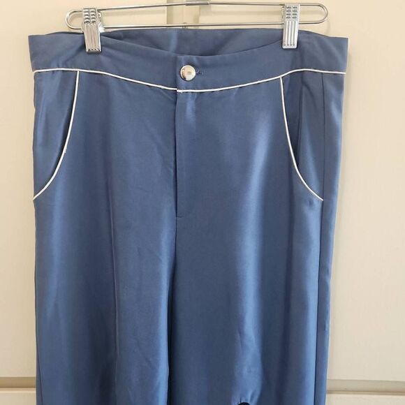 I M Beautiful by Jin Park, Slate Blue Pants trimmed with White Piping,, sz. 30/3 - Picture 2 of 8
